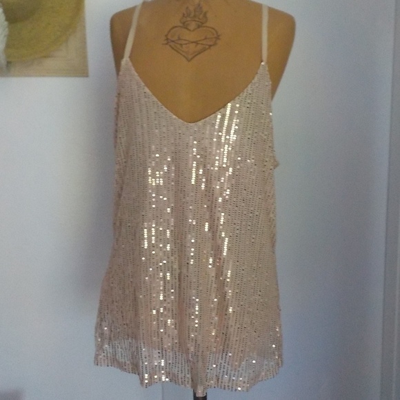 Sequin V Neck Cami - Picture 7 of 12